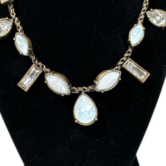 Silpada KR Swarovski Crystal & Genuine Moonstone Antiqued Brass Necklace - Picture 2 of 6